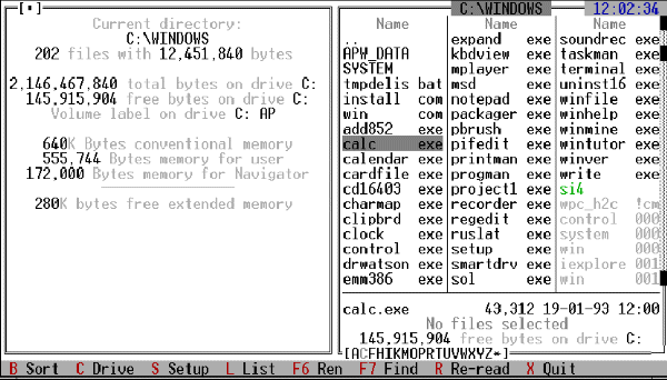 obr. 16 (DOS Navigator